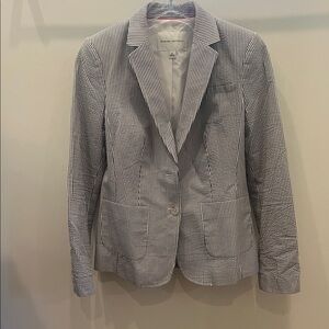 Banana Republic Women's Blue & White Striped Seersucker Blazer size 4